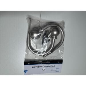 Mainstays Decorative Holdbacks for Curtains Nickel Finish 2 Pack